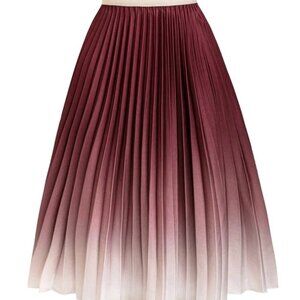 SHEIN Prive` Plus Ombre Pleated Skirt